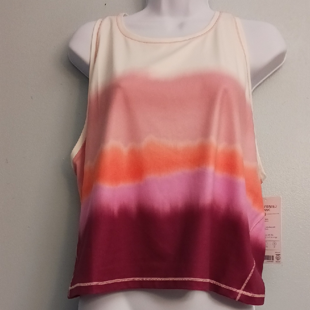 Athleta Shanti Crop size 2X women's tie-dye tank-top with UPF 50+ protection.